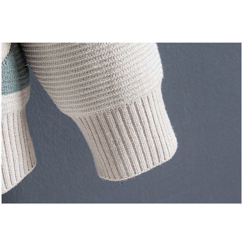 Áo Cardigan Dệt Kim Tay Dài Màu Sắc Tương Phản Thời Trang Cho Nam Giới