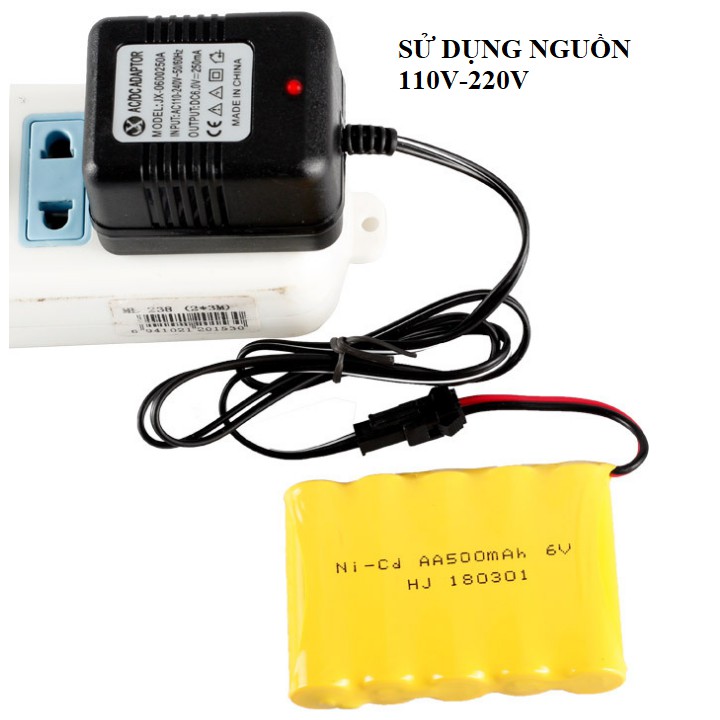 Sạc 6v cho pin xe điều khiển cổng SM