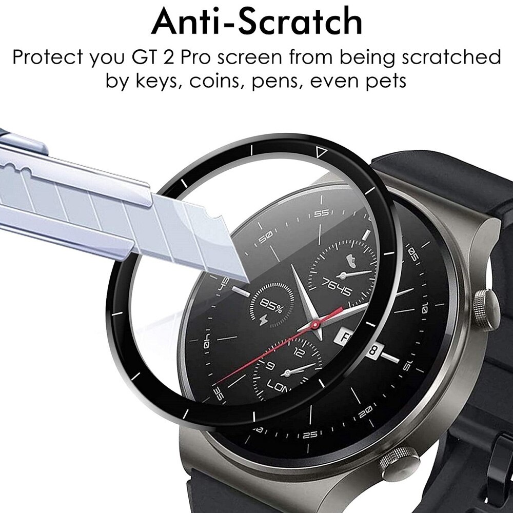 Kính Cường Lực Viền Cong 3d Bảo Vệ Màn Hình Đồng Hồ Huawei Watch Gt 2 Pro Gt2 Ốp