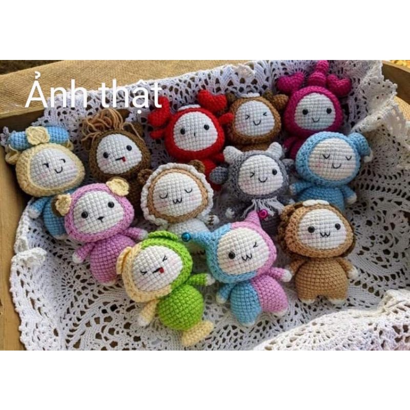 Móc khóa cung hoàng đạo bằng len handmade
