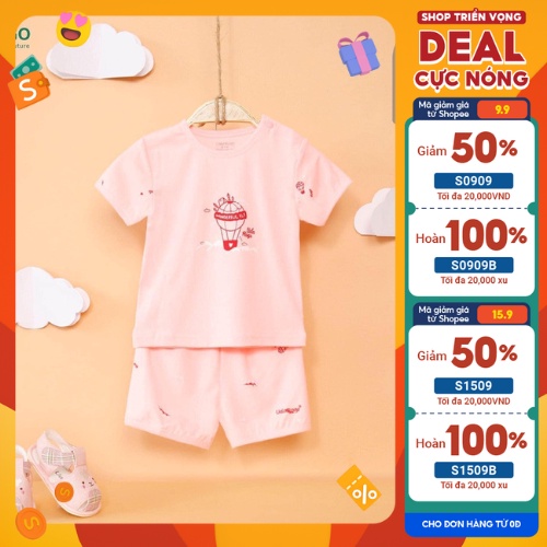 SALE 50% Bộ Quần Áo Cộc Cài Vai - PETIT -UALA ROGO Cho Bé Trai Bé Gái Chất Liệu XỊN mát từ 3 tháng đến 3 tuổi