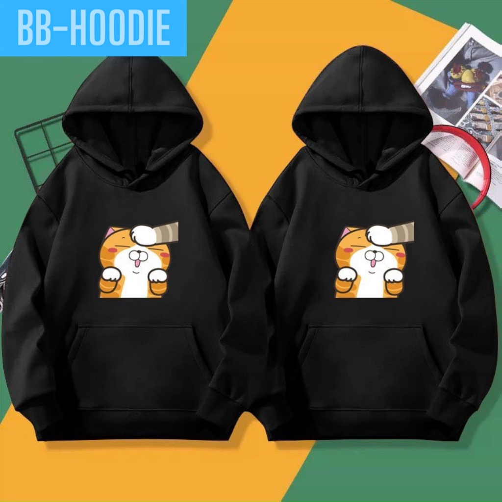 [ KHOÁC HÈ ] ÁO KHOÁC HOODIE NỈ UNISEX IN PÉT MÈO CUTE NHIỀU MÀU