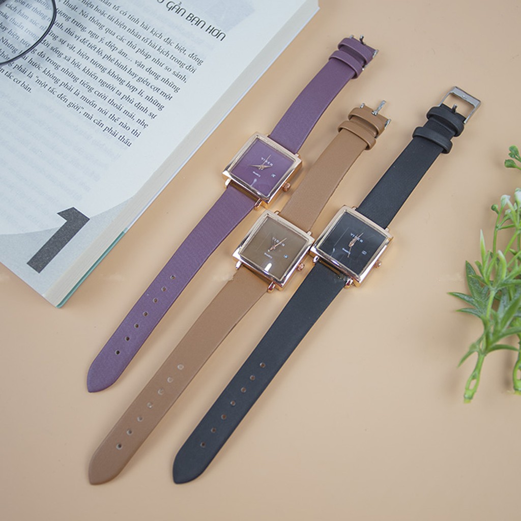 ĐỒNG HỒTHỜI TRANG NỮ VISER DÂY DA MẶT VUÔNG THỜI TRANG CỰC ĐẸP 2020 | BigBuy360 - bigbuy360.vn