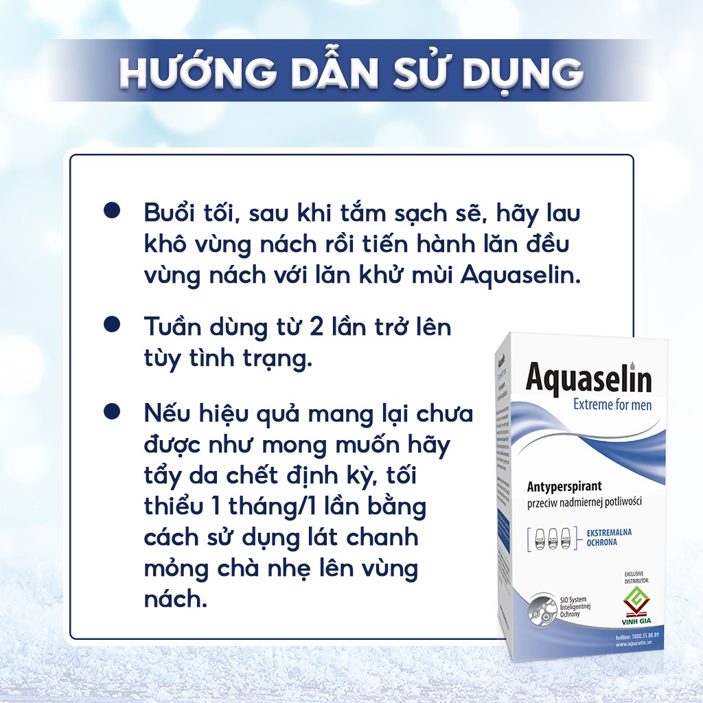 Lăn Nách Khử Mùi Cho Nam AQUASELIN Extreme For Men Không Mùi Không Ố Vàng Áo Giảm Mồ Hôi Hiệu Quả 50ml