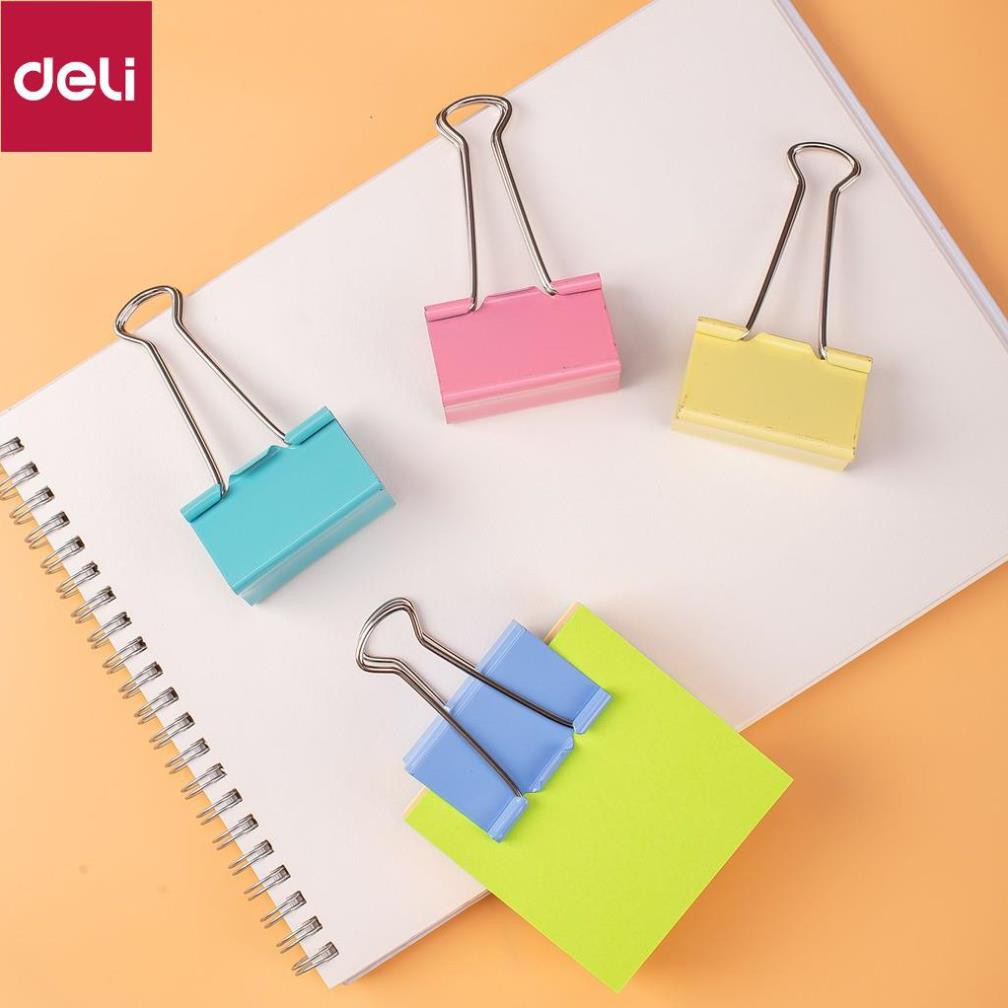 Kẹp bướm màu 51mm Deli - 12 cái/ hộp - E8551A [Deli]