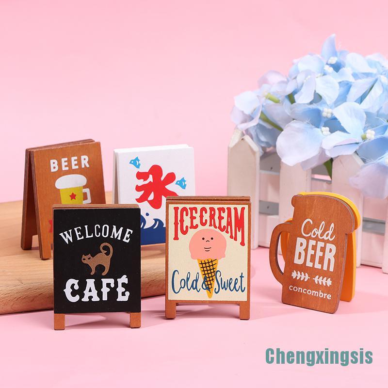 [Chengxingsis]Miniature Coffee Shop Decorative Notice Board 1:12 Dollhouse Furniture Toys