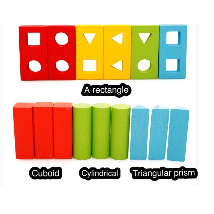 Đồ chơi gỗ Montessori thả cọc hình khối thông minh 3D