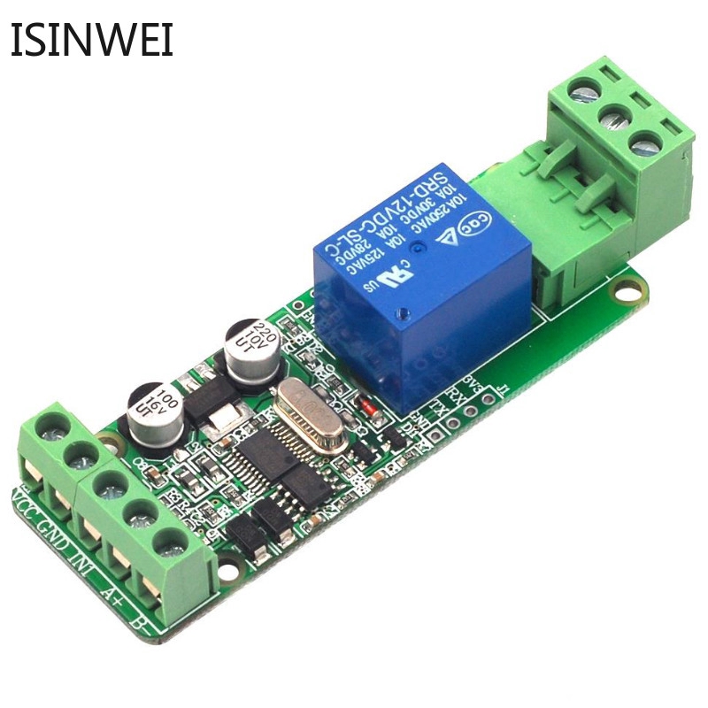 Mô đun rơ le công tắc 1 kênh 12V đầu ra/ đầu vào giao tiếp với RS485 / TTL