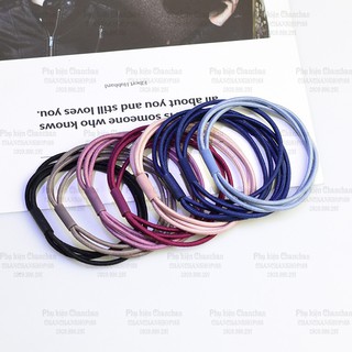 Cột tóc 3 sợi thun trơn 3k