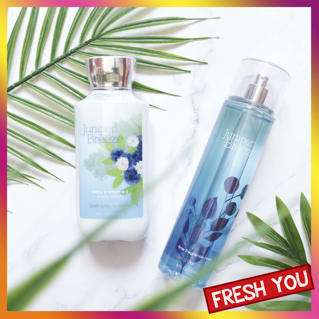 Bộ sản phẩm Bath & Body Works Juniper Breeze (Body Mist, Lotion)