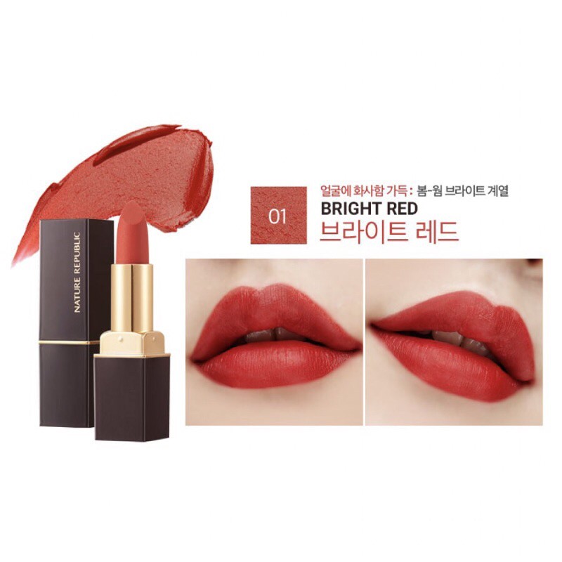 [Event đánh giá tặng son,vui lòng nhắn tin cho shop để xác nhận ]Son lì NATURE REPUBLIC KissMy Airy Matte Lipstick4g