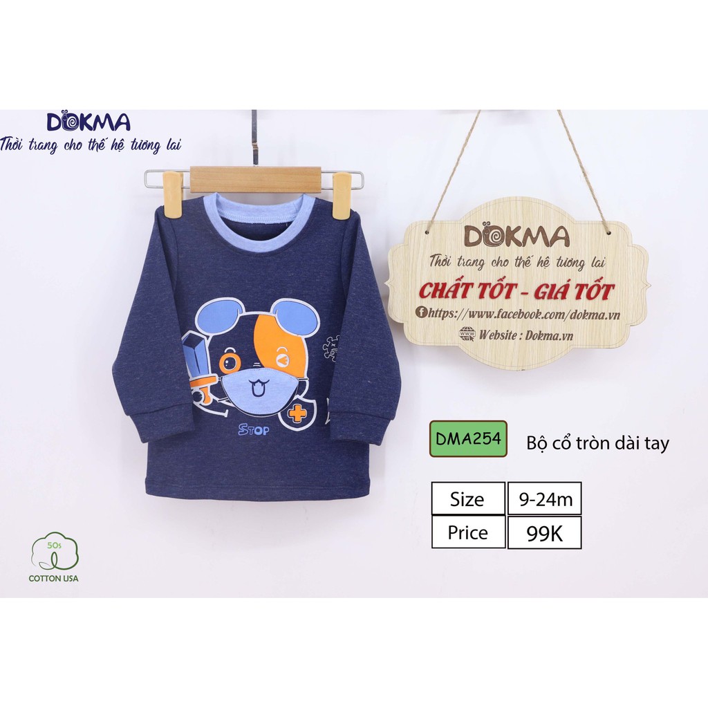 Dokma - Áo cổ tròn dài tay 9-24m DMA254