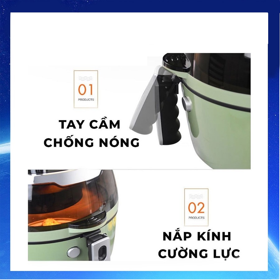 Nồi Chiên Không Dầu 8L Nineshield Loại Cơ KB-6001M