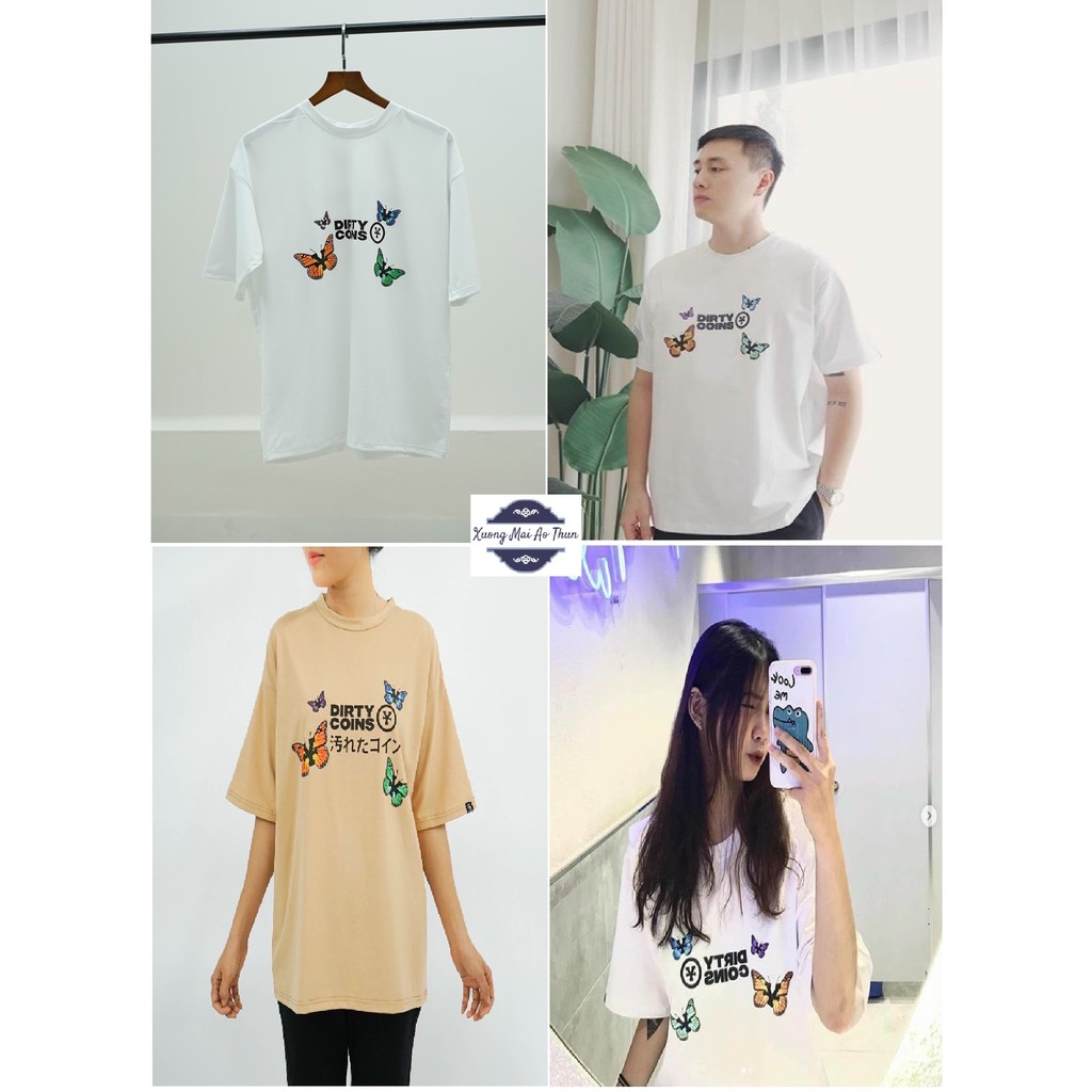 Áo phông form rộng tay lỡ unisex - Áo thun in hình con bướm cute - Sỉ áo thun số lượng lớn