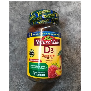 Kẹo dẻo nature made d3 gummies 2000 iu 176 viên