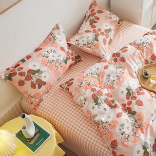 BỘ CHĂN GA COTTON POLY CHÙM DÂU🍓(mẫu mới)