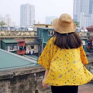Áo khoác kimono yellow