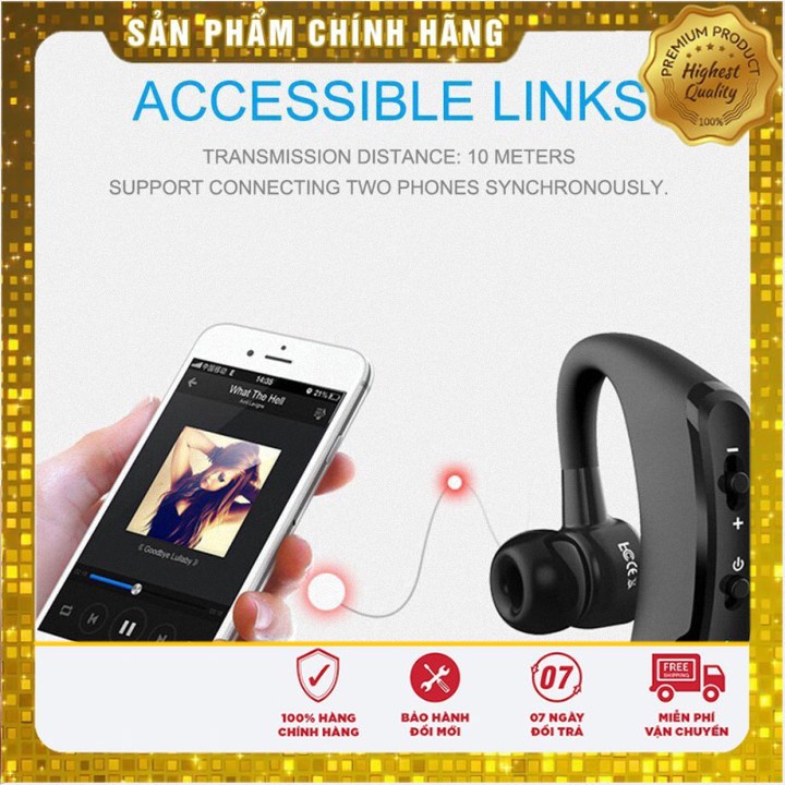 Tai Nghe Nhét Tai Bluetooth Thể Thao V9 Cao Cấp