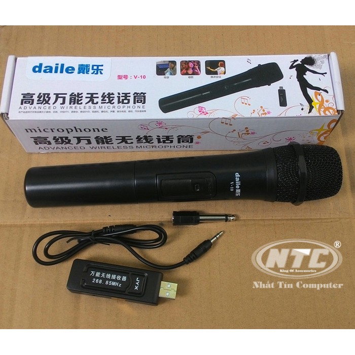 Micro Karaoke không dây cho loa kéo Zansong V10 (đen) - Hỗ trợ các thiết bị có jack cắm 3.5mm và 6.5mm