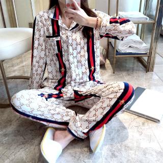Spring Summer Korean Women Bee Pajamas Ice Silk Students Cute Pajamas Women Set Home Service