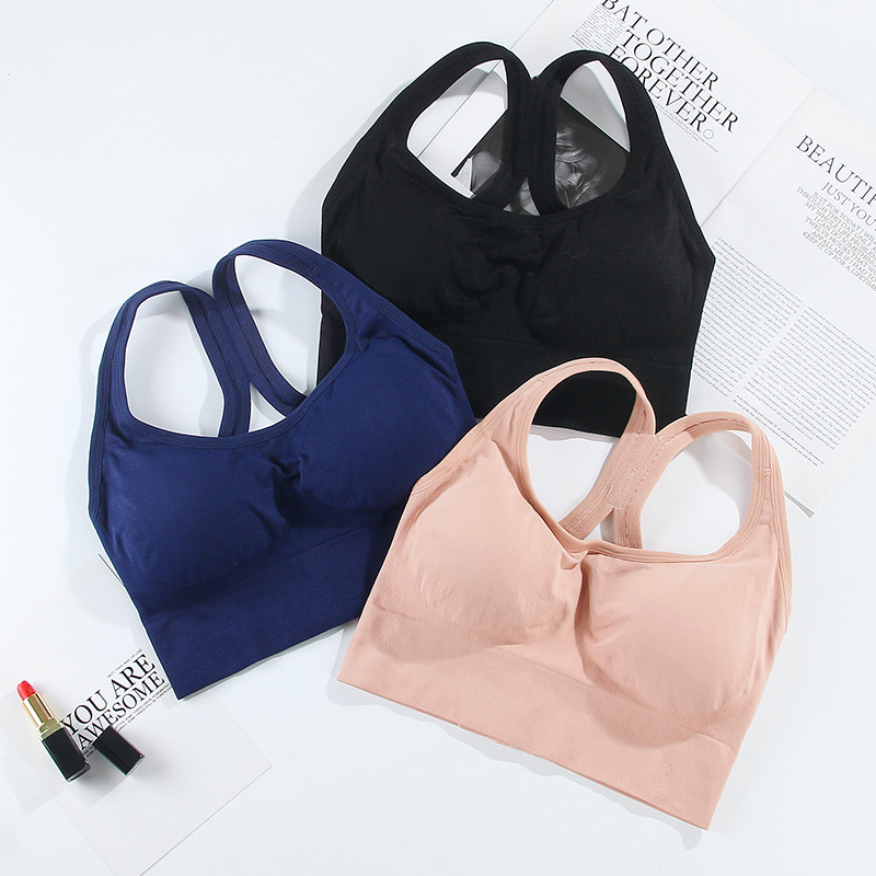 Women Shockproof Seamless Sports Bra Fitness Yoga overlapping Bras Sexy Push Up Gym Bras