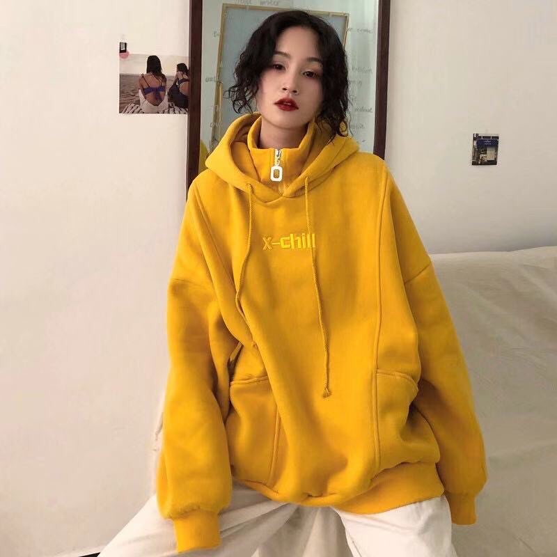 - RẺ VÔ ĐỊCH - ÁO HOODIE NỈ CÓ MŨ, KHOÁ CỔ CHẤT ĐẸP