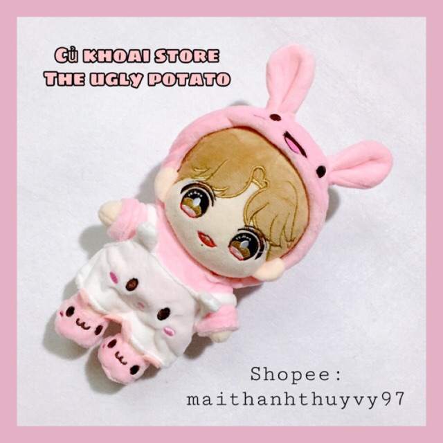 [20-22cm] Set Hoodie 3 món cho Doll - Yếm cho doll - Hoodie cho doll - Outfit cho doll