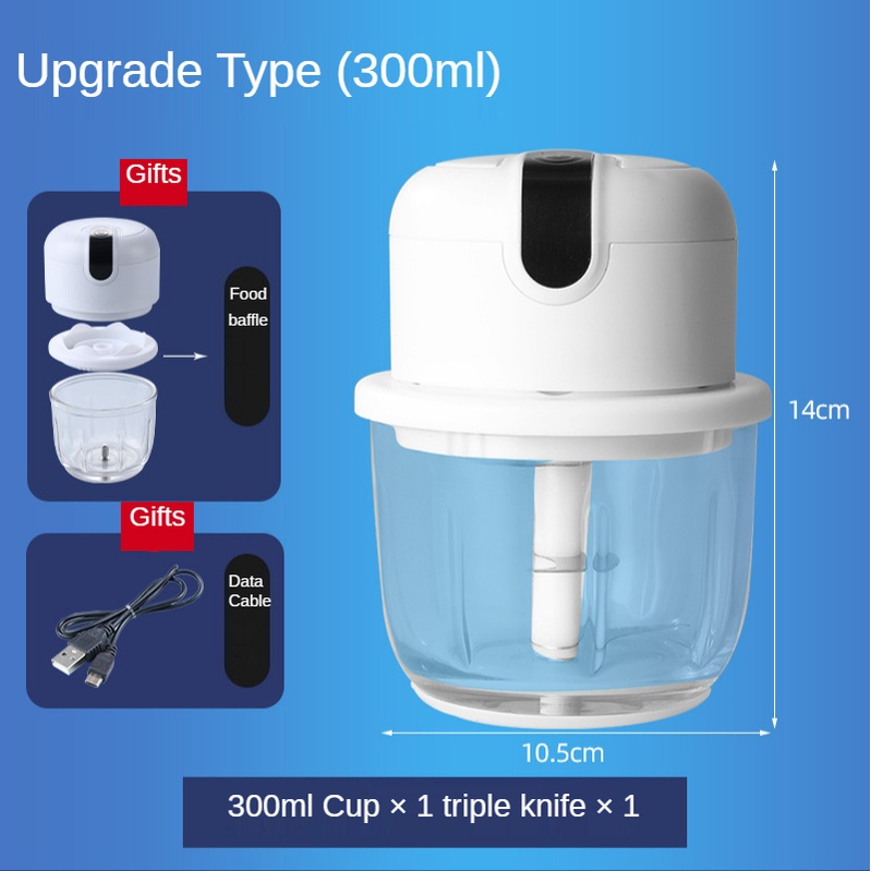 Máy Xay Mini Cầm Tay 300ML Máy Xay Đa Năng Sạc Điện Có Cổng Sạc Usb Xay Tỏi, Ớt, Hành