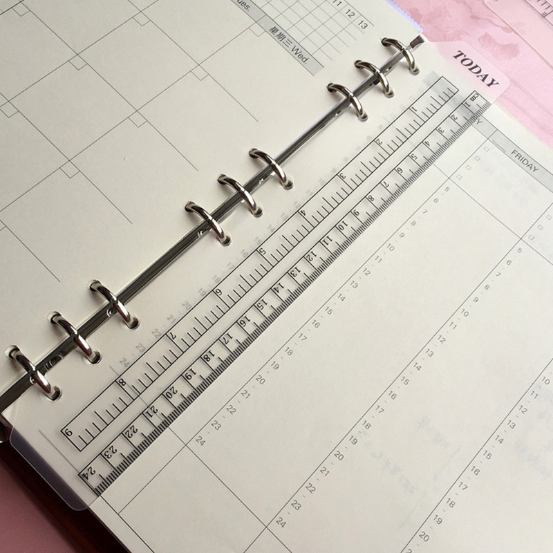 Thước Nhựa PVC 6 Lỗ Đánh Dấu Trang Sách Khổ A5 A6