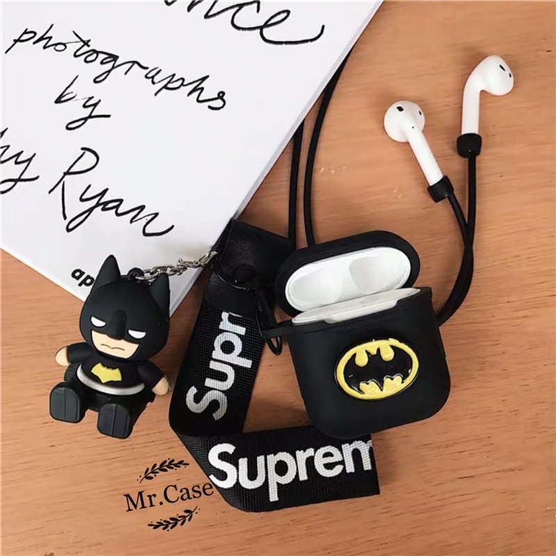 Combo 4 Món Case Airpods 1/2 Pro Vỏ Ốp Đựng Tai Nghe Siêu Anh Hùng Marvel Bằng Silicon Dẻo - Mr.Case Airpods