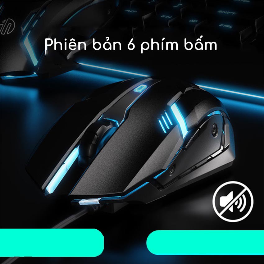 Chuột gaming FREESHIP FB6 - Chống ồn 4000 dpi LED 7 chế độ