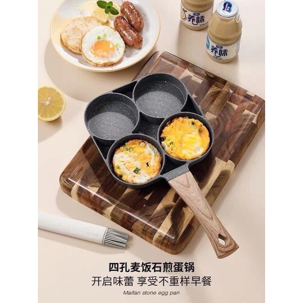 Chảo chia ô, chảo đá chống dính chia 4 ngăn,chảo 4 ô chiên rán tiện lợi dùng được bếp từ
