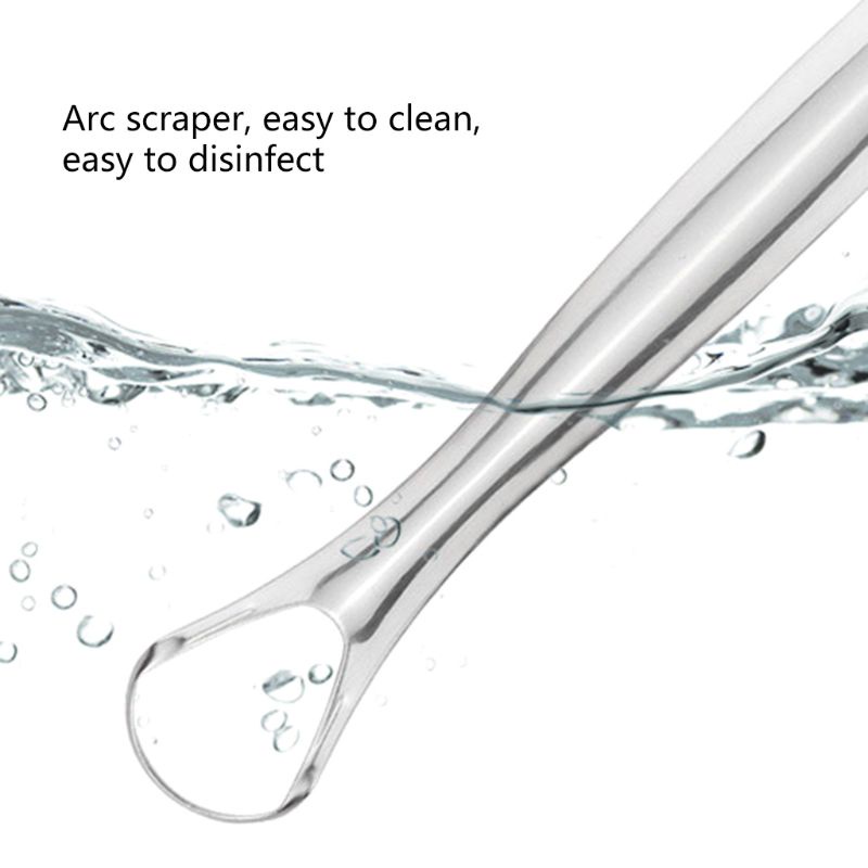 [Hàng mới về] Dụng cụ cạo lưỡi di động bằng thép không gỉ có thể tái sử dụng cho người lớn