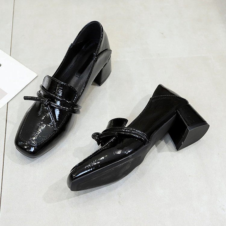 IELGY Giày cao gót làm bằng da phong cách thời trang nữ