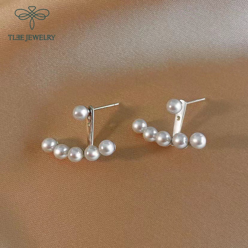 Khuyên tai bạc nữ TLEE ngọc trai nhân tạo dáng nữ tính TleeJewelry B0189