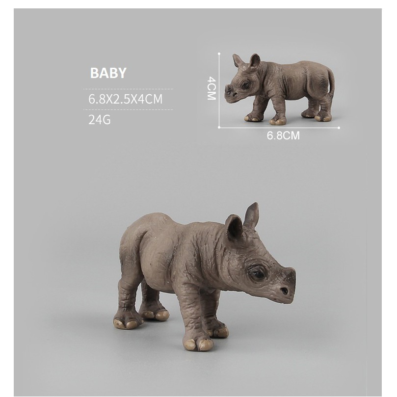 MS1010 🦏 Mô hình gia đình tê giác gồm 3 con🦏