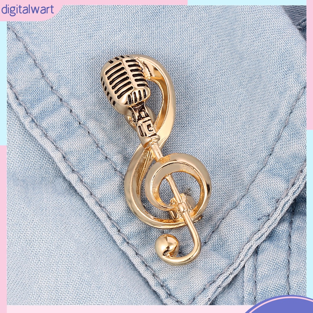 {digitalwart} Ghim Cài Áo Bằng Hợp Kim Màu Vàng / Bạc Hình Nốt Nhạc Cho Tiệc Tùng