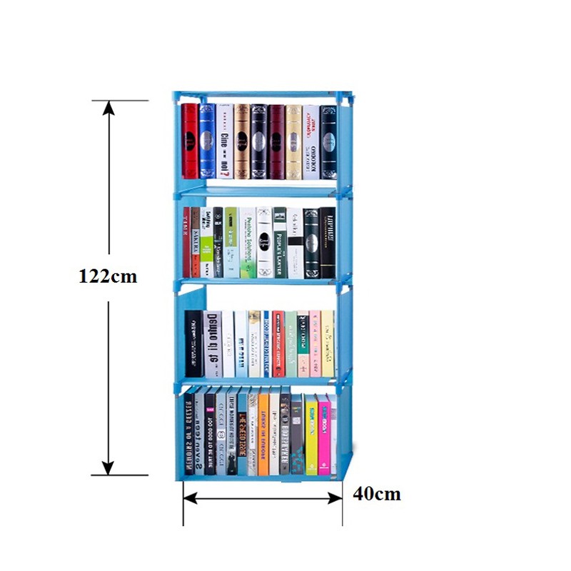 Kệ sách 5 tầng 4 ngăn đa năng lắp ghép dễ dàng