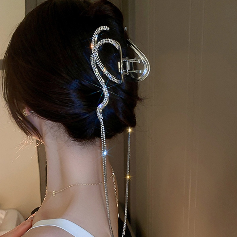 Kẹp Tóc Dạng Cong Đính Tua Rua Thanh Lịch Cho Nữ