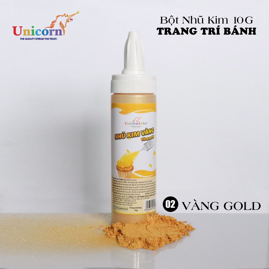 Màu Nhũ Kim Unicron Trang Trí Bánh Kem - 10gr