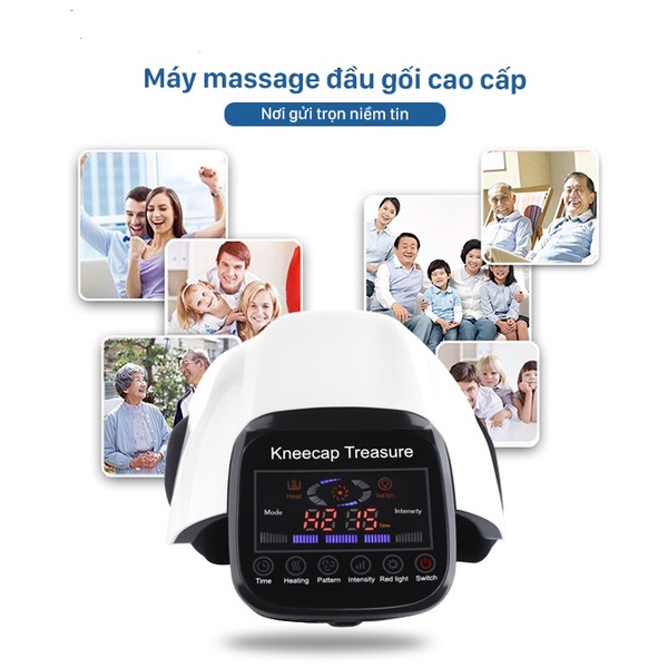 Máy massage đầu gối hồng ngoại vật lý trị liệu, với chế độ sưởi nóng và chế độ massage giúp giảm đau khớp gối