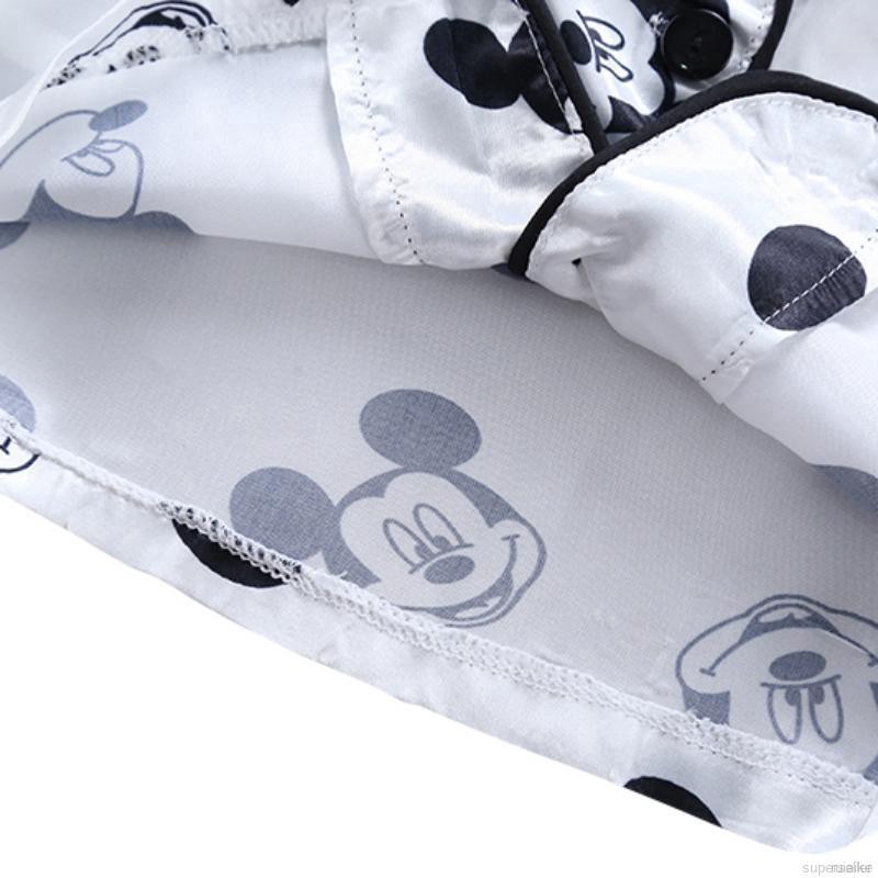 Bộ Đồ Ngủ 2 Món In Hình Chuột Mickey Dễ Thương Cho Bé Từ 1-6 Tuổi