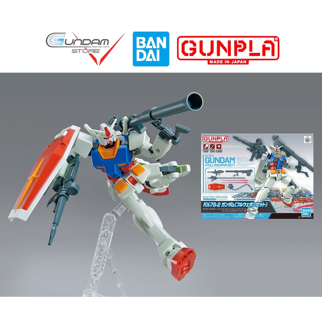 Mô Hình Gundam EG RX-78-2 GUNDAM FULL WEAPON Bandai Entry Grade 1/144 Đồ Chơi Lắp Ráp Anime Nhật