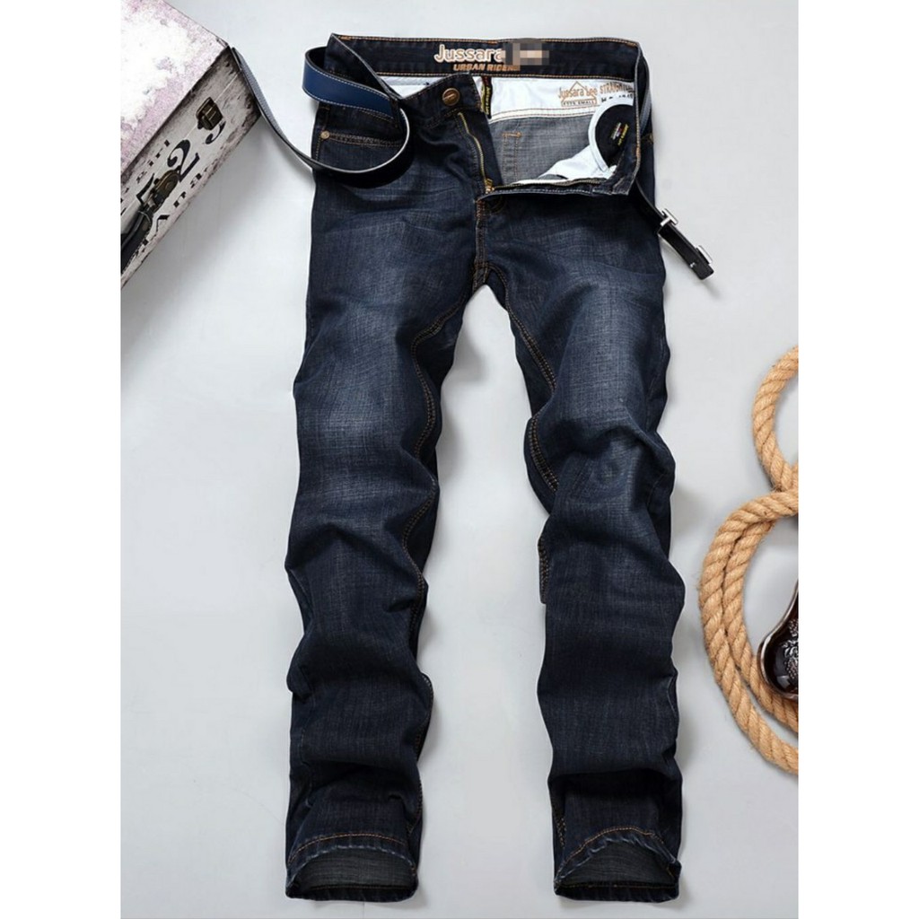 Quần Jeans Nam Vải Co Giản Cotton Ống Suông Phong Cách Doanh Nhân | BigBuy360 - bigbuy360.vn