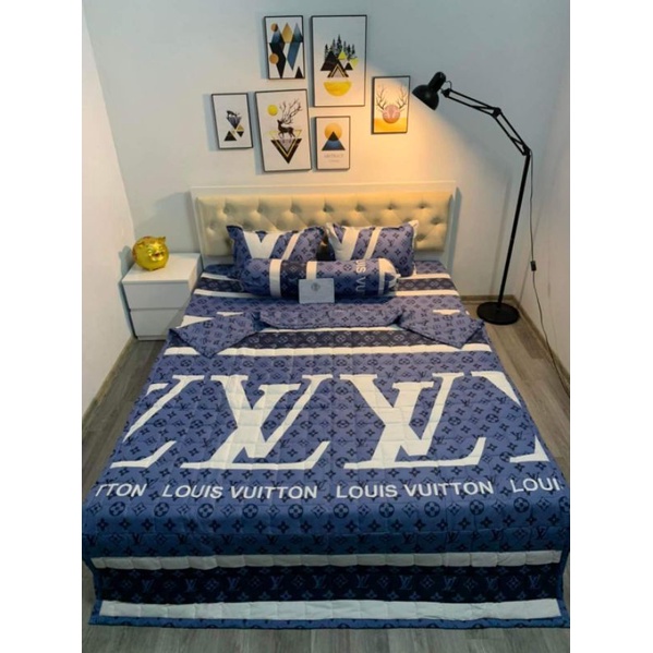 Trọn bộ ga gối chăn hè 5 món poly cotton nhiều mẫu mới 2022