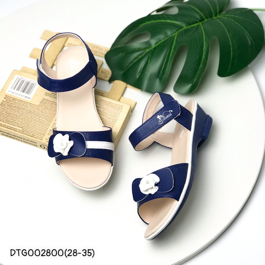 Sandal bé gái BlTIS 28-35❤️FREESHIP❤️ Dép quai hậu học sinh đính hoa đế cao su 3cm chống trượt DTG002800