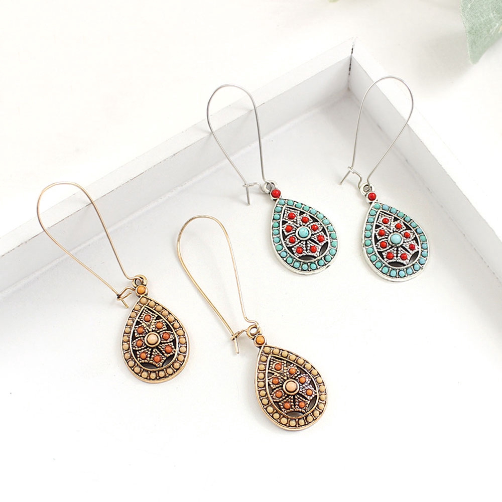 Đôi Khuyên Tai Hình Giọt Nước Phối Hạt Ngọc Trai Giả Thời Trang Dành Cho Nữ