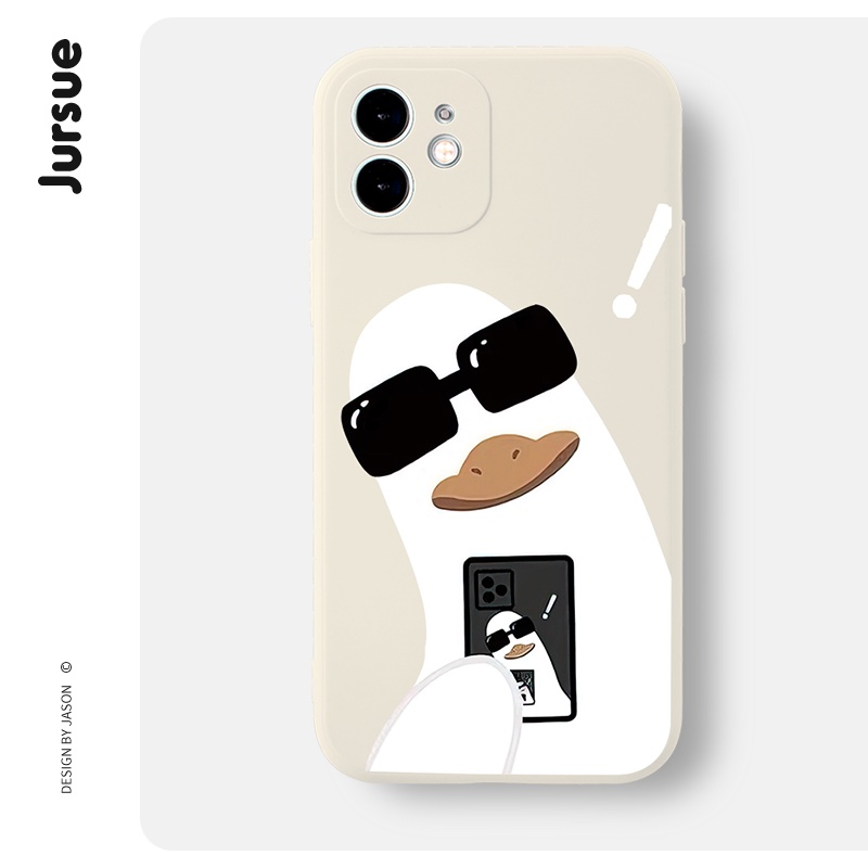 Ốp điện thoại JURSUE hoạt hình cặp đôi dễ thương đẹp độc lạ mềm Cho iPhone 13 12 11 Pro Max SE 2020 X XR XS 8 7 ip 6S 6 Plus XYH646