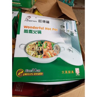 Nồi lẩu inox 2 ngăn 34cm 180K