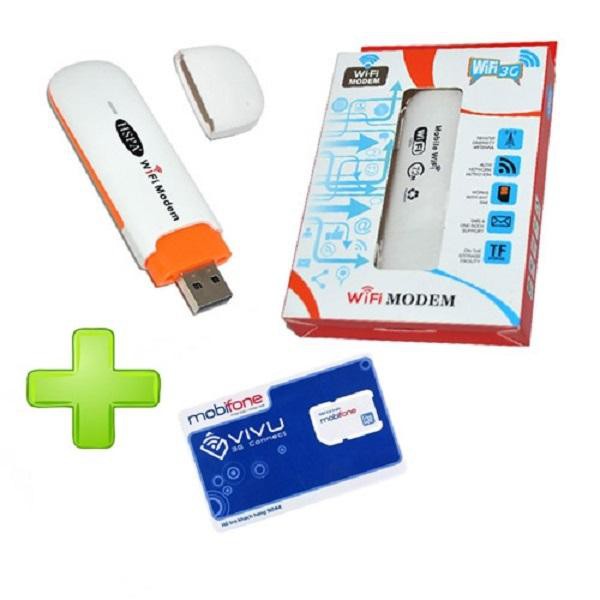 Dcom HSPA - Usb phát wifi từ sim 3G 4G- Bộ phát sóng wifi từ sim kèm sim 4g data khủng